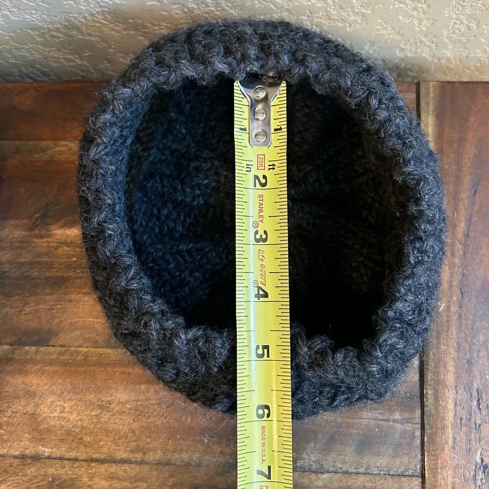 Unbranded Charcoal Gray Knit Cloche Hat Soft Foldable Winter Bucket Style